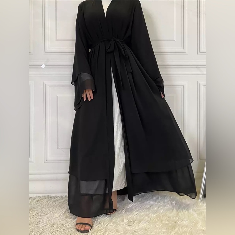 Black Layered Abaya